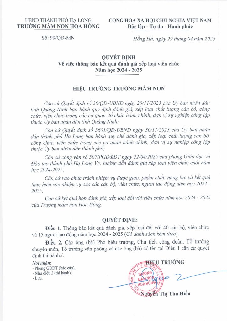 TRƯỜNG MẦM NON HOA HỒNG